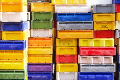Full frame shot of colorful containers