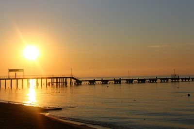 Scenic view of sunset over sea