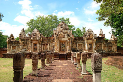 Exterior of temple against sky