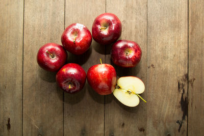 High angle view of apples