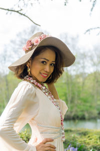 Portrait of smiling young woman