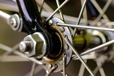 Close-up of bicycle wheel