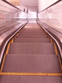 High angle view of escalator