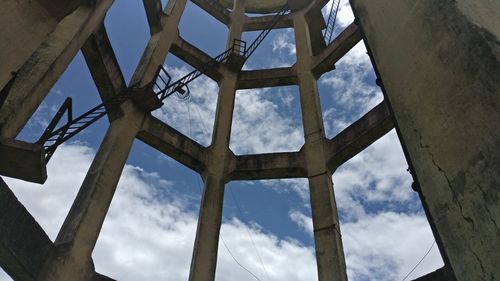 Low angle view of sky seen through window