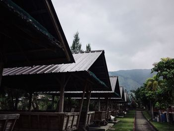 Low angle view of temple against sky