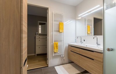 Modern bathroom interior in our new apartment in the project finest of ockenburgh