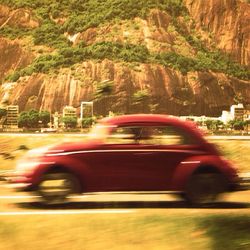 Car moving on road