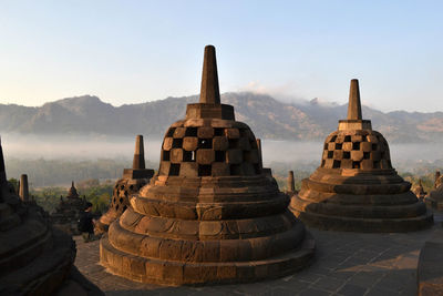 Stupas of building against sky