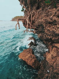 Rock formation on sea shore