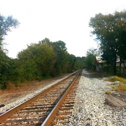 Railroad tracks on railroad track