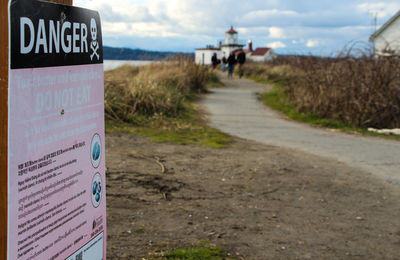 Close-up of text on road