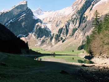 Scenic view of snowcapped mountain