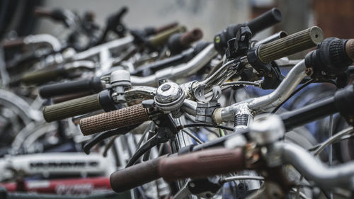 Bicycles in parking lot
