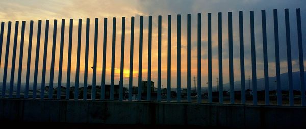 View of city at sunset