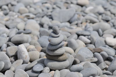 Stack of stones on pebbles