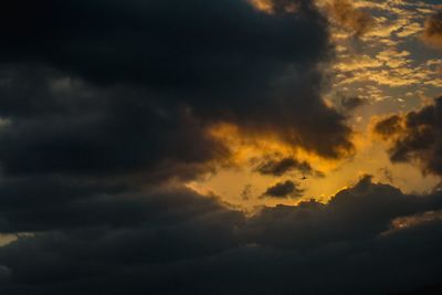 Low angle view of storm clouds in sky