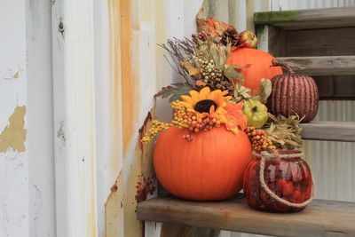 Close-up of pumpkin on table