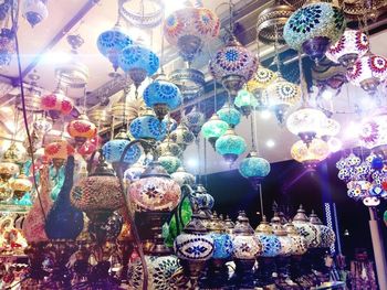 Illuminated lanterns in store for sale