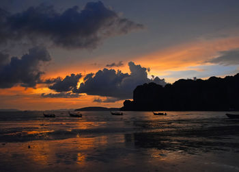 Scenic view of sea at sunset