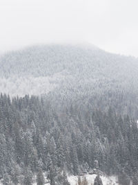 Close-up of snow covered landscape against clear sky