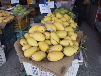 High angle view of fruits for sale in market