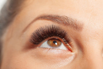 Close-up portrait of woman eye