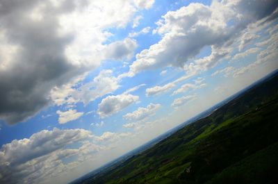 Scenic view of landscape against cloudy sky