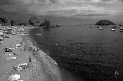 High angle view of beach