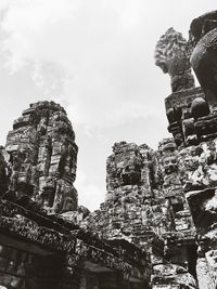 Low angle view of a statue of a temple