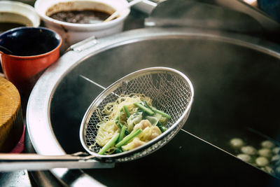 High angle view of vegetables in bowl