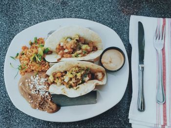 Close-up of served food