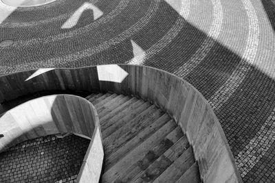 High angle view of spiral staircase