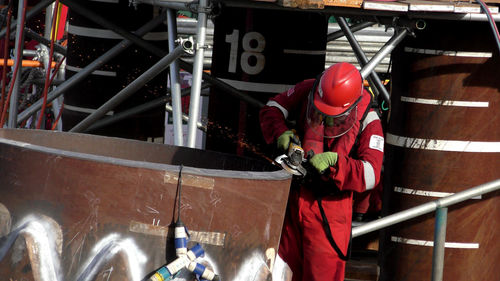 Man working at construction site