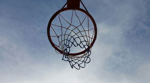 Low angle view of basketball hoop