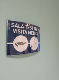 Close-up of text on wall