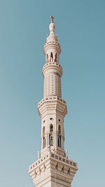 Low angle view of historic al-masjid an-nabawi mosque building against clear sky