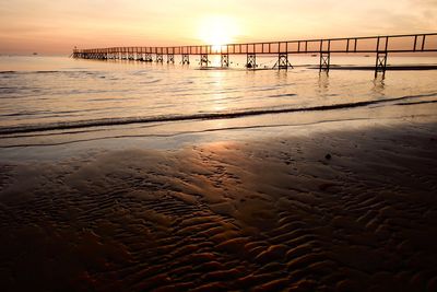 Scenic view of sea at sunset