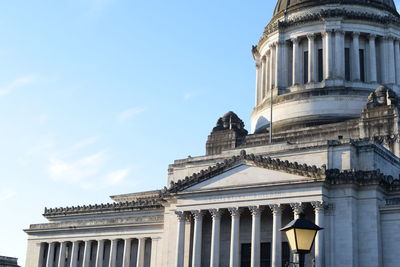 Low angle view of historic building against sky