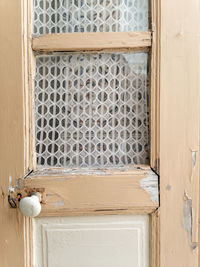 Close-up of window on old building