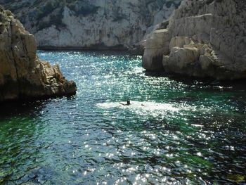 Rock formations in sea