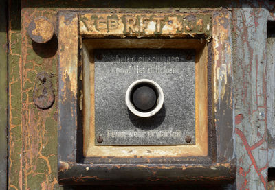 Close-up of rusty wall