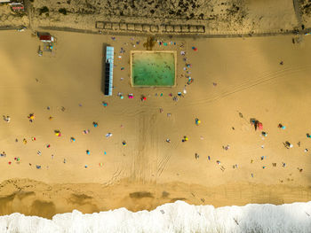 High angle view of sand