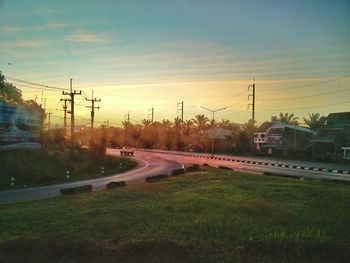 View of landscape at sunset