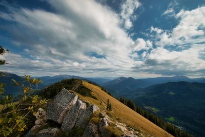 Hiking trip bavarian alps mountain range mountain hiking scenic view of mountains against sky
