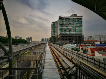 Railroad tracks in city