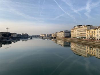 Reflection of buildings in river