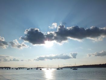 Sun shining through clouds