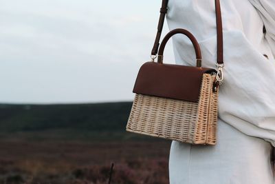 Beautiful wicker and leather bag
