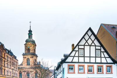 Low angle view of houses against sky