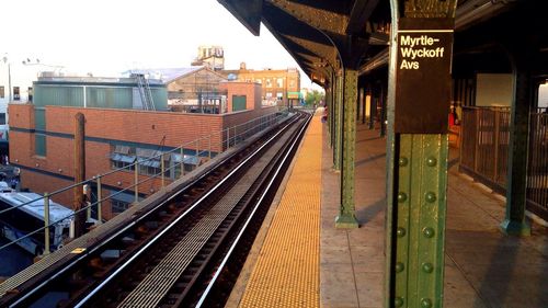 Train at railroad station platform